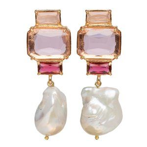 NEW Bambina  Diamond-Studded Pearl Earring